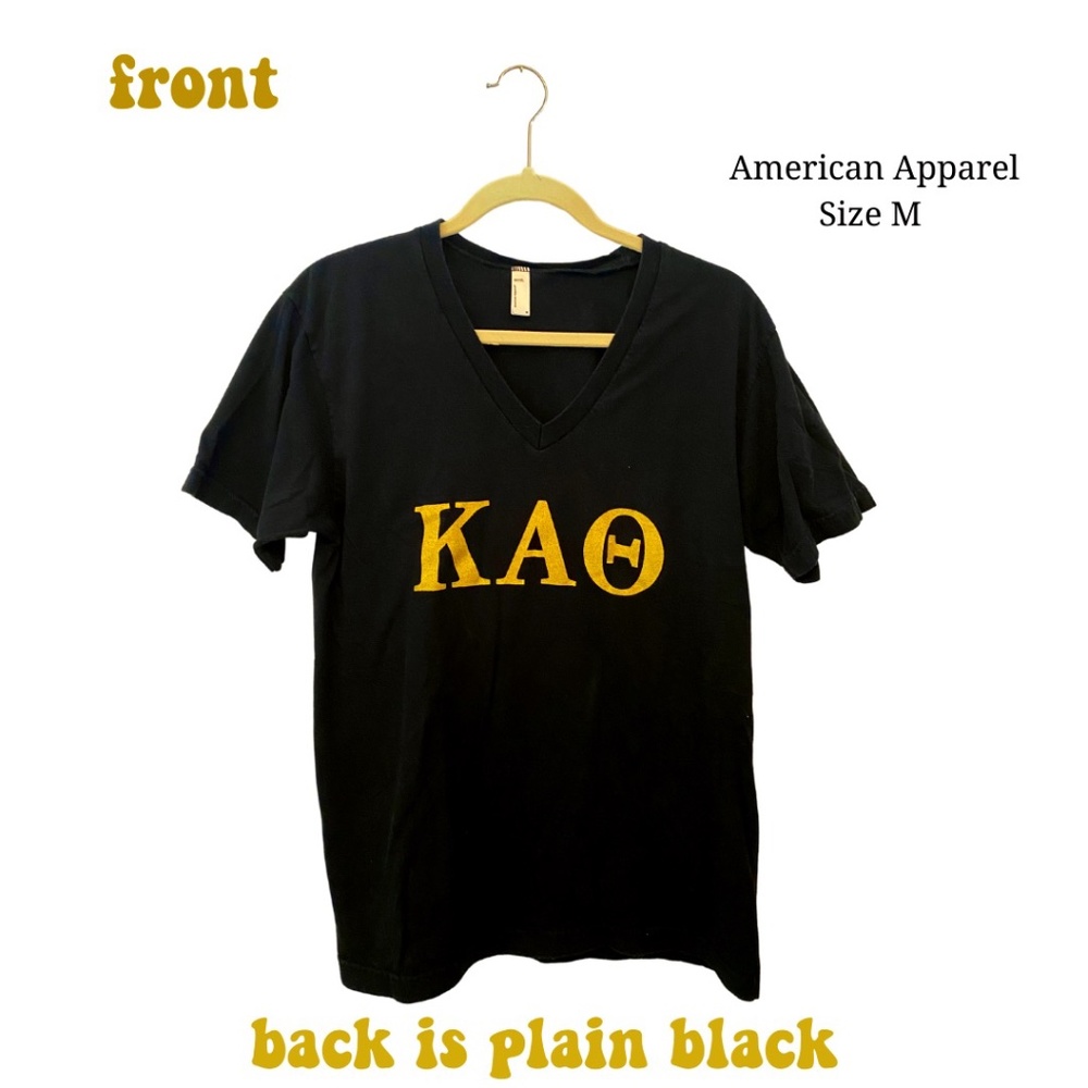 Kappa Alpha Theta Sorority Black T-Shirt American Apparel Brand Size M